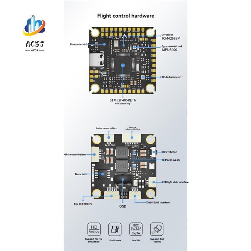 F405 Flight Controller - AC57-F465 V3 FC&ESC FPV Stack F405
