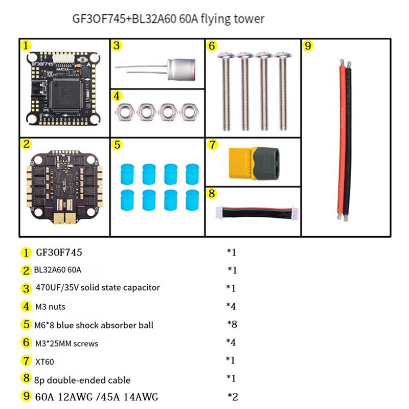 B05C-F745 FC&ESC FPV Stack GF3 - Drone Esc ulasan dan harga