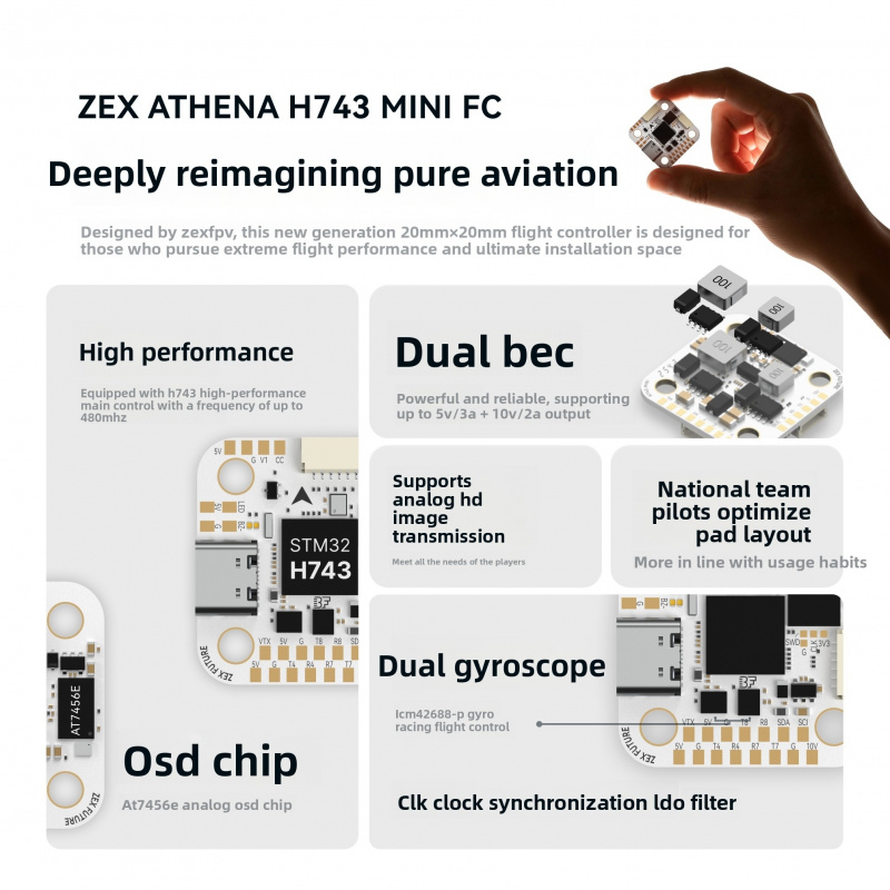 ZEX ATHENA H743 Mini Flight Co - Betaflight Fc ulasan dan harga