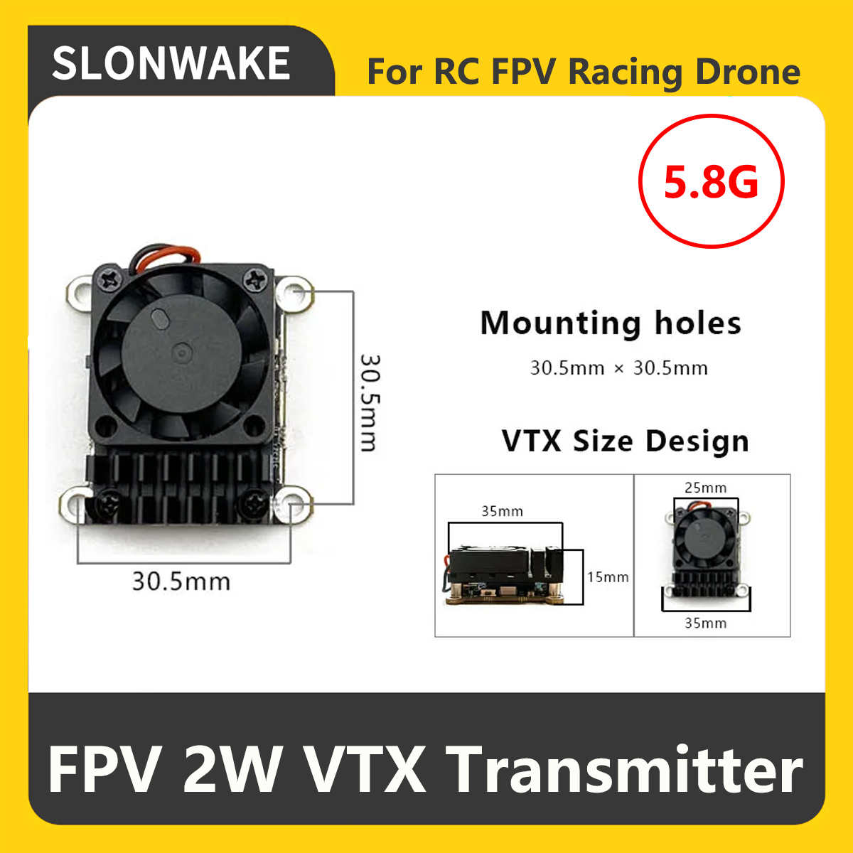 SLONWAKE 5.8G 2000mW FPV VTX T - Fpv Camera ulasan dan harga